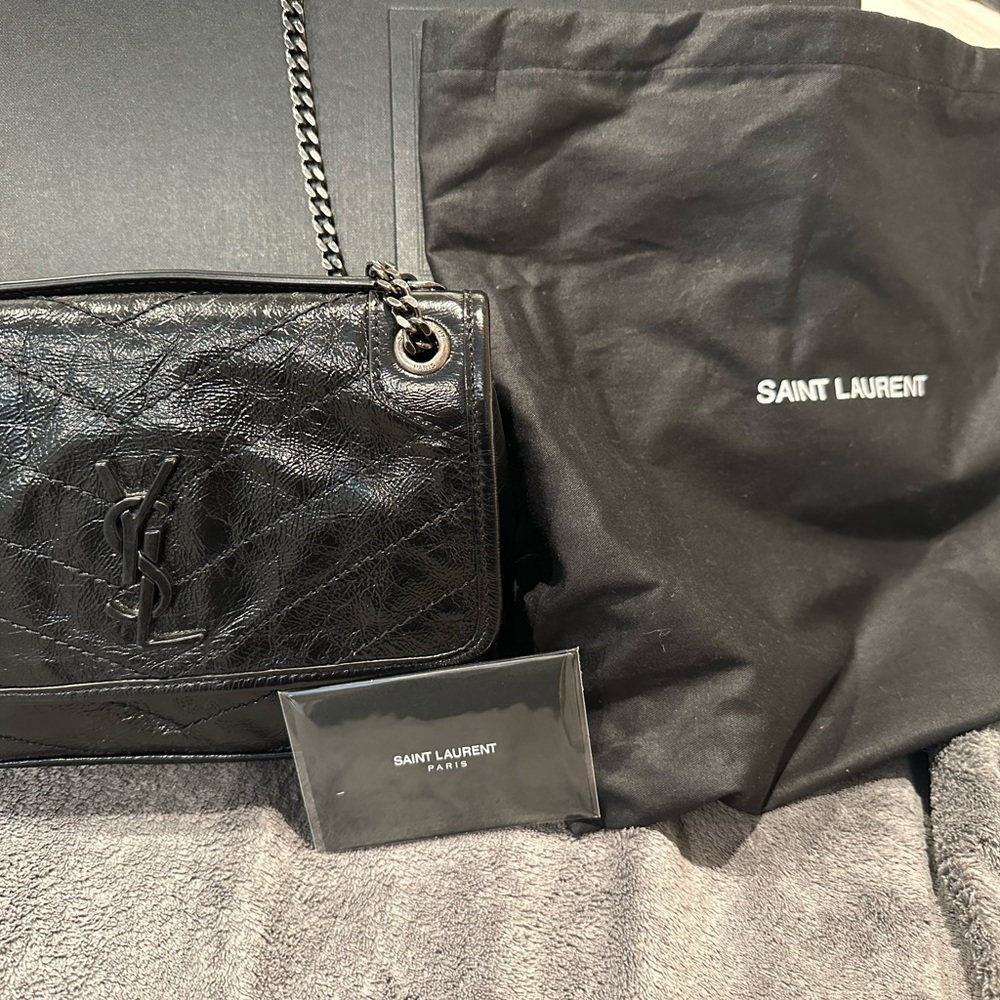 YSL Baby Niki in vintage crinkled leather